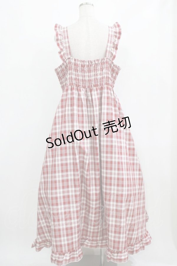 画像3: FLC / 皆方由衣コラボ/チェックフリルジャンパースカート 4L レッド H-26-01-30-003-LO-OP-NS-ZH (3)