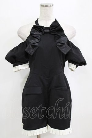 画像: Me roir / リボンモチーフコンビネゾン M ブラック H-26-01-30-032-GO-OP-NS-ZH