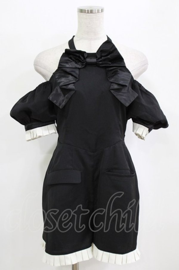 画像1: Me roir / リボンモチーフコンビネゾン M ブラック H-26-01-30-032-GO-OP-NS-ZH (1)