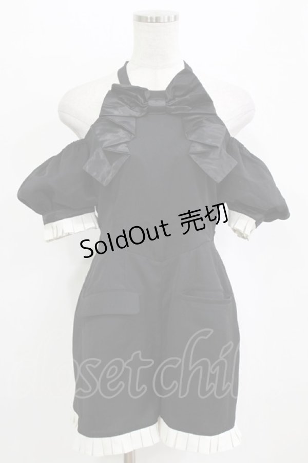 画像1: Me roir / リボンモチーフコンビネゾン M ブラック H-26-01-30-032-GO-OP-NS-ZH (1)