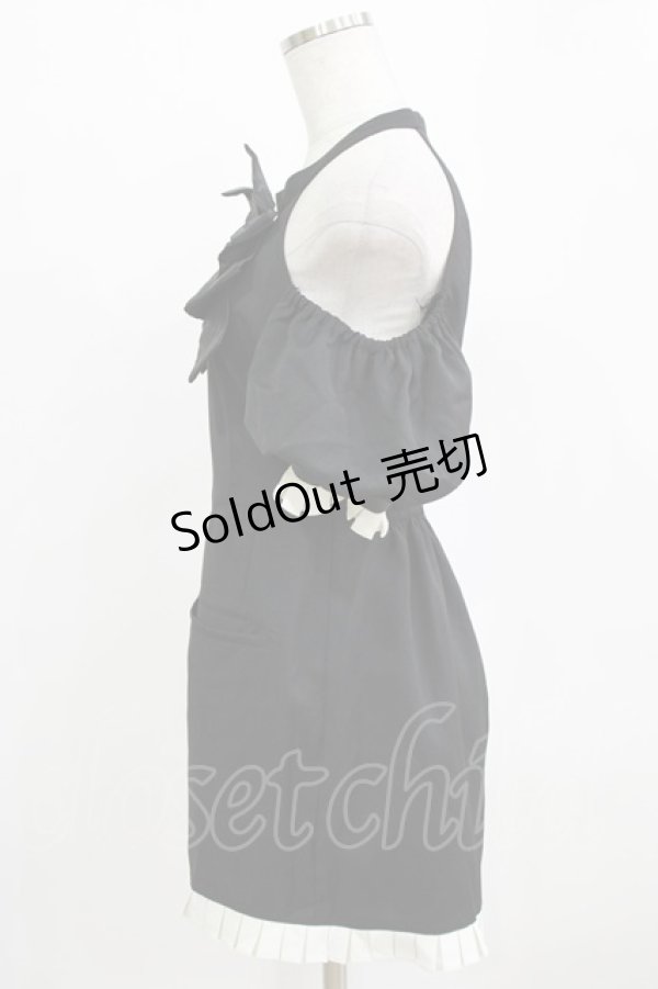 画像2: Me roir / リボンモチーフコンビネゾン M ブラック H-26-01-30-032-GO-OP-NS-ZH (2)