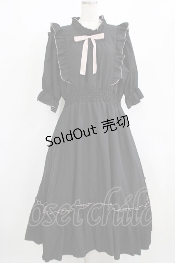 画像1: m petit by misako / NINA'SコラボAMハイショクメローワンピース 3L ブラック H-26-01-30-004-LO-OP-NS-ZH (1)