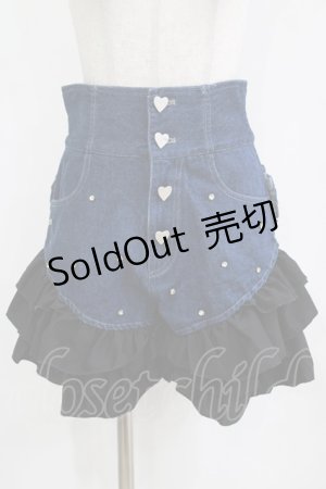 画像: Ank Rouge / Bemqinフリルデニムショーパン M ネイビー H-26-01-30-034-CA-PA-NS-ZH