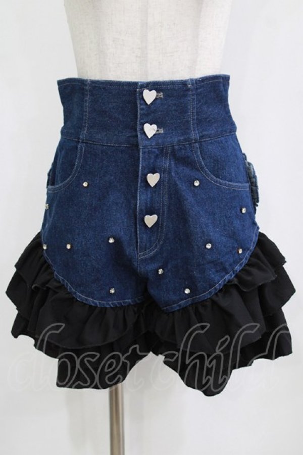 画像1: Ank Rouge / Bemqinフリルデニムショーパン M ネイビー H-26-01-30-034-CA-PA-NS-ZH (1)