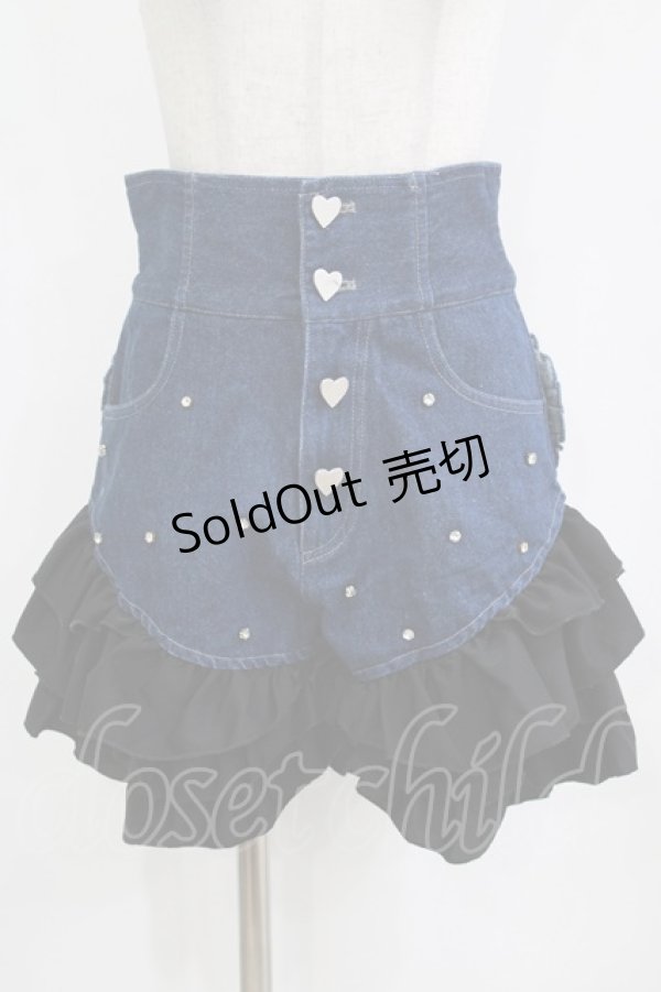 画像1: Ank Rouge / Bemqinフリルデニムショーパン M ネイビー H-26-01-30-034-CA-PA-NS-ZH (1)