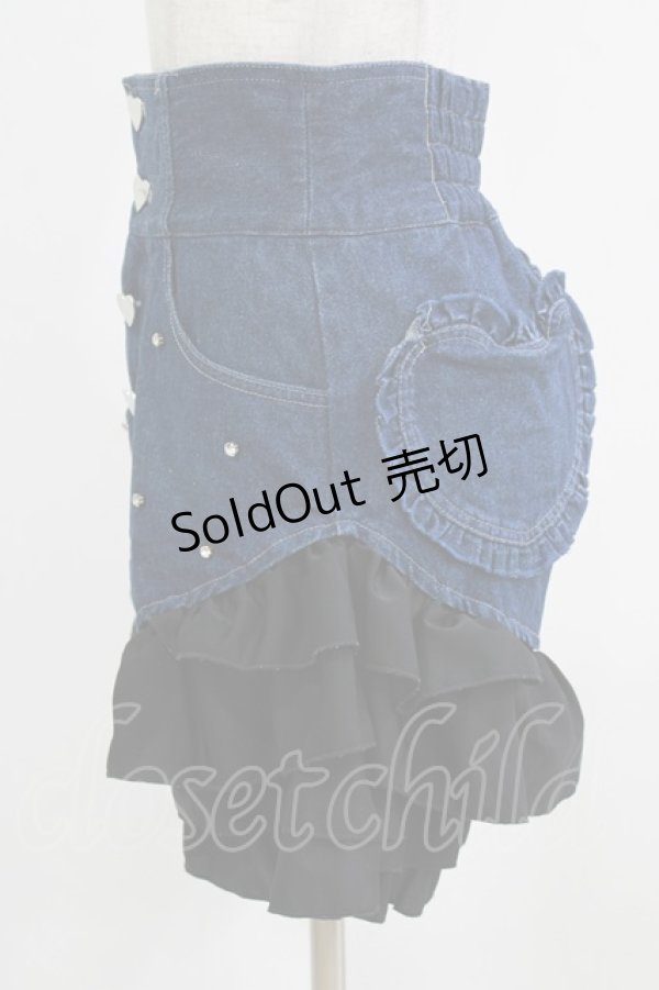 画像2: Ank Rouge / Bemqinフリルデニムショーパン M ネイビー H-26-01-30-034-CA-PA-NS-ZH (2)