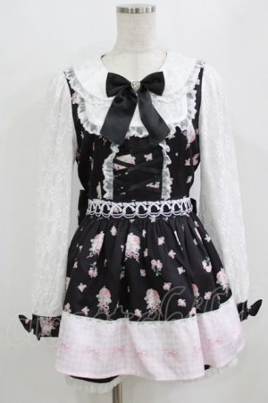 画像: Ank Rouge / ドリーミーフラワープリントSet up M ブラック H-26-01-30-035-CA-OP-NS-ZH