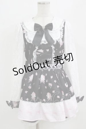 画像: Ank Rouge / ドリーミーフラワープリントSet up M ブラック H-26-01-30-035-CA-OP-NS-ZH