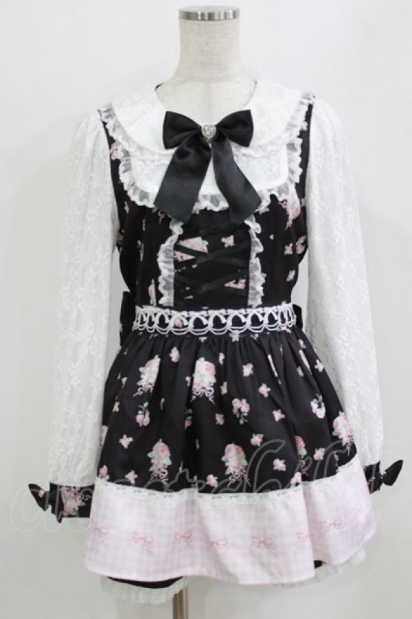 画像1: Ank Rouge / ドリーミーフラワープリントSet up M ブラック H-26-01-30-035-CA-OP-NS-ZH (1)