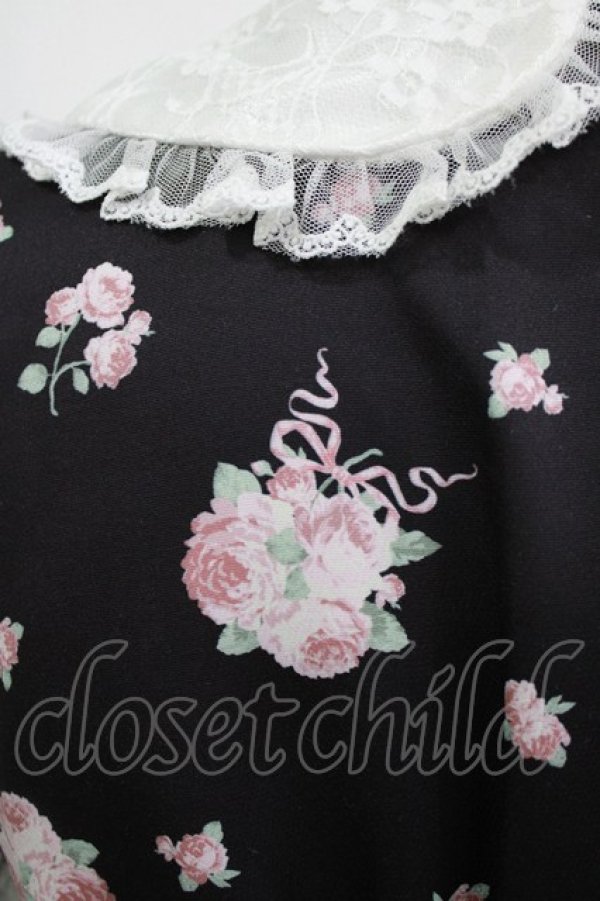 画像4: Ank Rouge / ドリーミーフラワープリントSet up M ブラック H-26-01-30-035-CA-OP-NS-ZH (4)