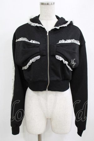 画像: Ank Rouge / キラキララメパーカー M ブラック H-26-01-30-040-CA-TO-NS-ZH