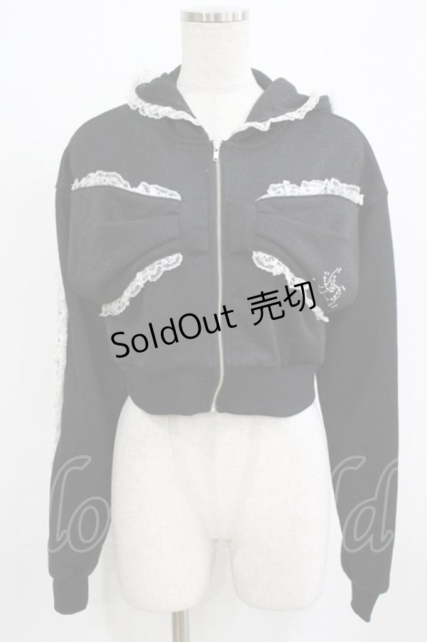 画像1: Ank Rouge / キラキララメパーカー M ブラック H-26-01-30-040-CA-TO-NS-ZH (1)