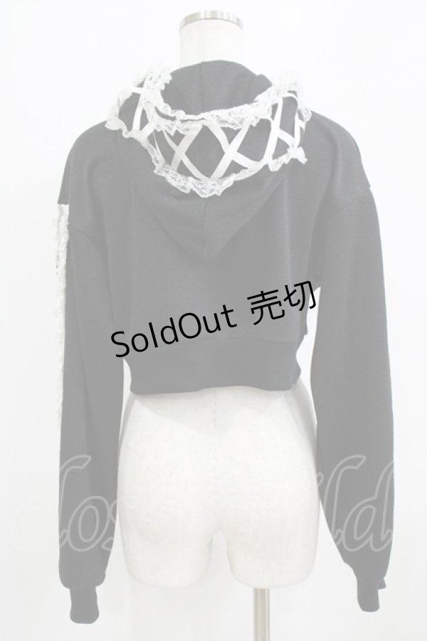 画像3: Ank Rouge / キラキララメパーカー M ブラック H-26-01-30-040-CA-TO-NS-ZH (3)