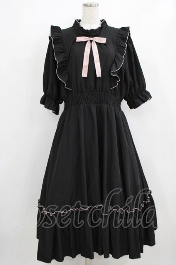 画像1: m petit by misako / NINA'SコラボAMハイショクメローワンピース 4L ブラック H-26-01-30-005-LO-OP-NS-ZH (1)