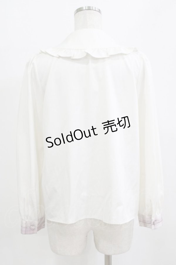 画像3: Ank Rouge / パールリボンブラウス M オフ/ピンク H-26-01-30-047-CA-BL-NS-ZH (3)