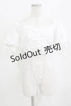 画像: Me roir / ぐるぐるリボンオフショルブラウス M ホワイト H-26-01-30-049-GO-BL-NS-ZH