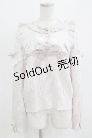 画像: LIZ LISA / ポンポンリボンレースヨークニットトップス Free ピンク H-26-01-30-051-LO-TO-NS-ZH