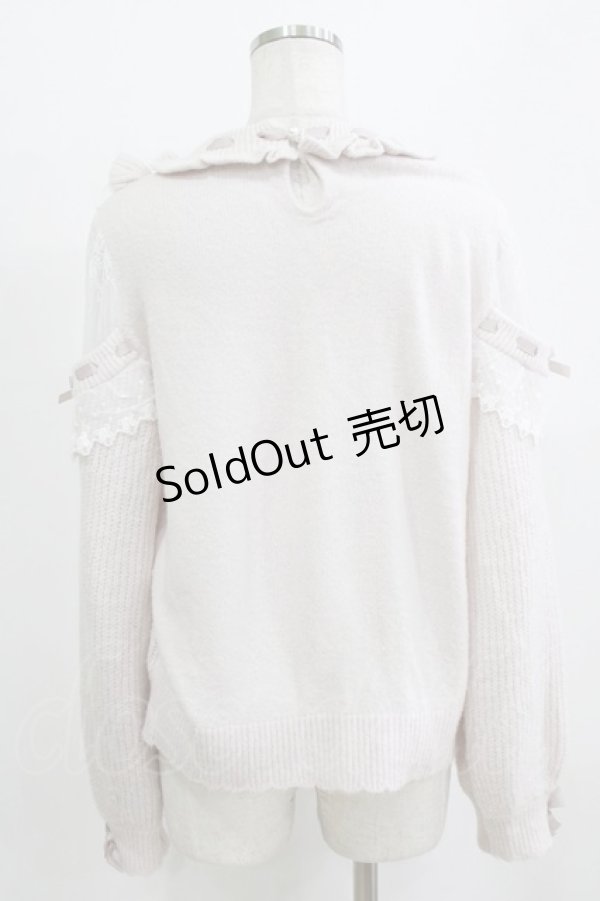 画像3: LIZ LISA / ポンポンリボンレースヨークニットトップス Free ピンク H-26-01-30-051-LO-TO-NS-ZH (3)