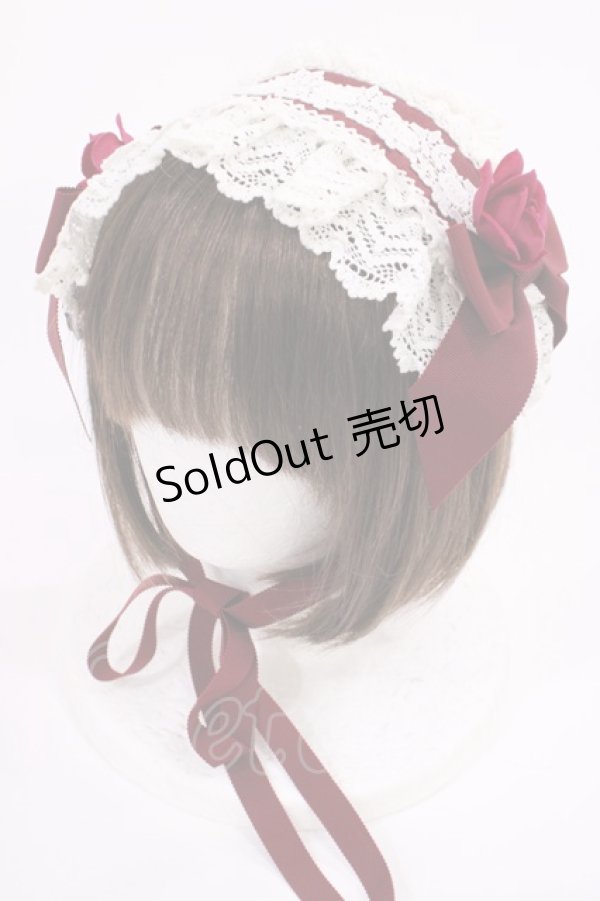 画像1: BABY,THE STARS SHINE BRIGHT / 薔薇の乙女ヘッドドレス  エンジ H-26-01-30-1013-BA-AC-NS-ZH (1)