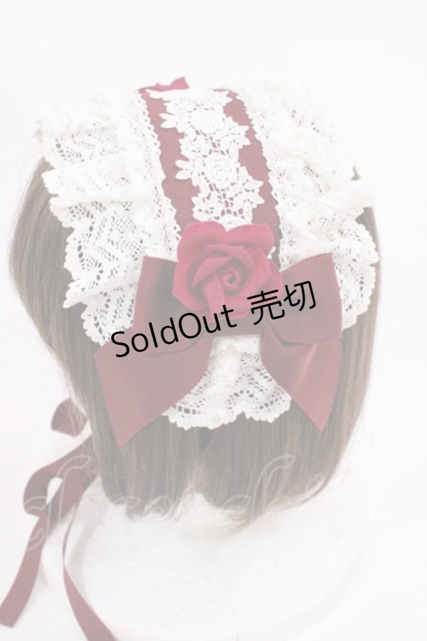 画像2: BABY,THE STARS SHINE BRIGHT / 薔薇の乙女ヘッドドレス  エンジ H-26-01-30-1013-BA-AC-NS-ZH (2)