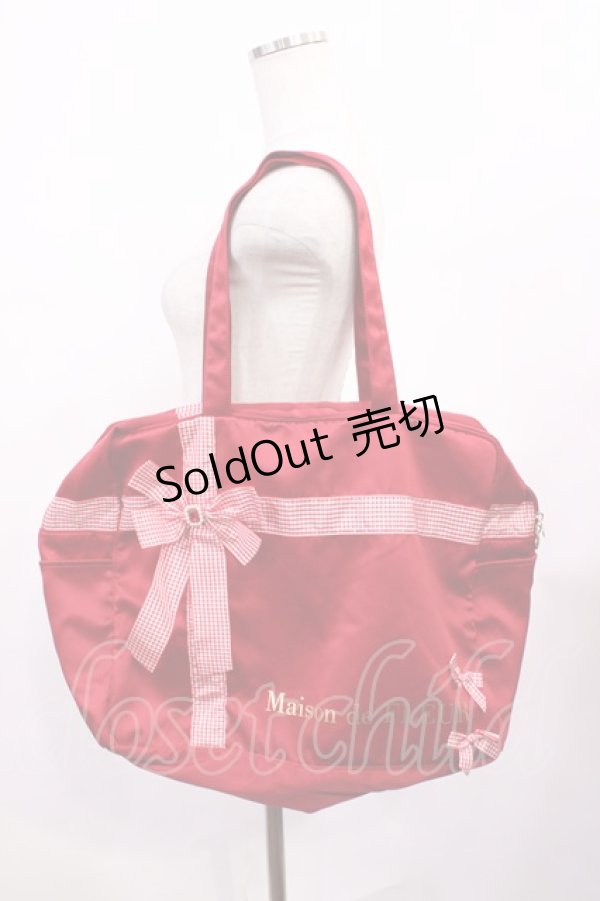 画像1: Maison de FLEUR / Maison de FLEUR×Misako Aoki/プレゼントリボンボストンバッグ  レッド H-26-01-30-1019-LO-BG-NS-ZH (1)