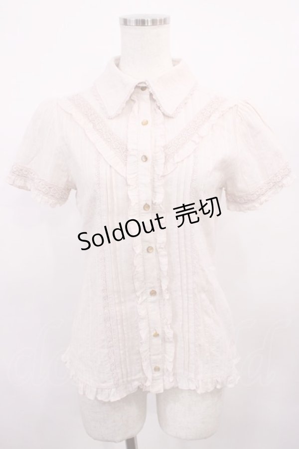 画像1: axes femme / ラメストライプブラウス M ピンク H-26-01-30-1024-AX-BL-NS-ZH (1)