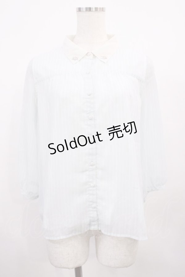 画像1: LODISPOTTO / ストライプシフォンブラウス M サックス H-26-01-30-1025-LO-BL-NS-ZH (1)