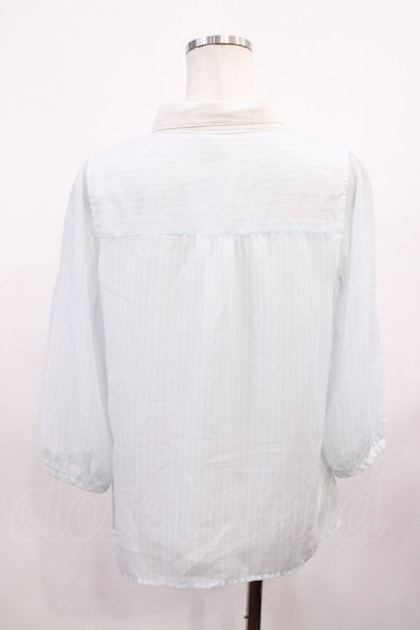 画像2: LODISPOTTO / ストライプシフォンブラウス M サックス H-26-01-30-1025-LO-BL-NS-ZH (2)