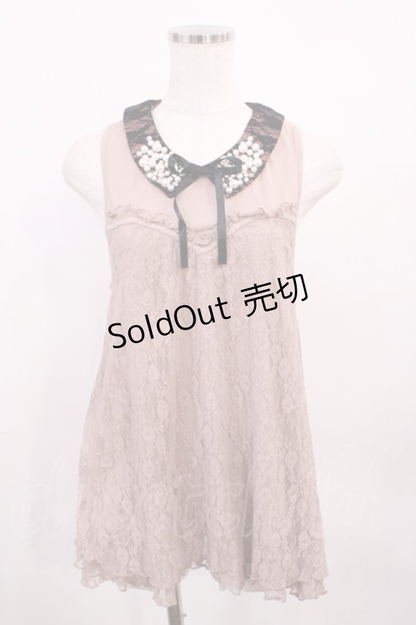 画像1: axes femme / パール使いトップス M ピンク H-26-01-30-1026-AX-TO-NS-ZH (1)