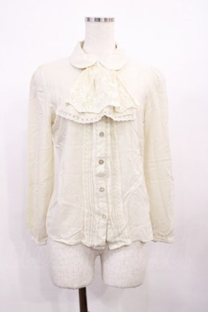 画像: Blue rouge / ジャボ付きブラウス Free 生成り H-26-01-30-1027-CA-BL-NS-ZH