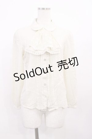 画像: Blue rouge / ジャボ付きブラウス Free 生成り H-26-01-30-1027-CA-BL-NS-ZH