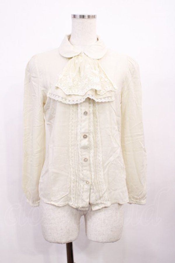 画像1: Blue rouge / ジャボ付きブラウス Free 生成り H-26-01-30-1027-CA-BL-NS-ZH (1)