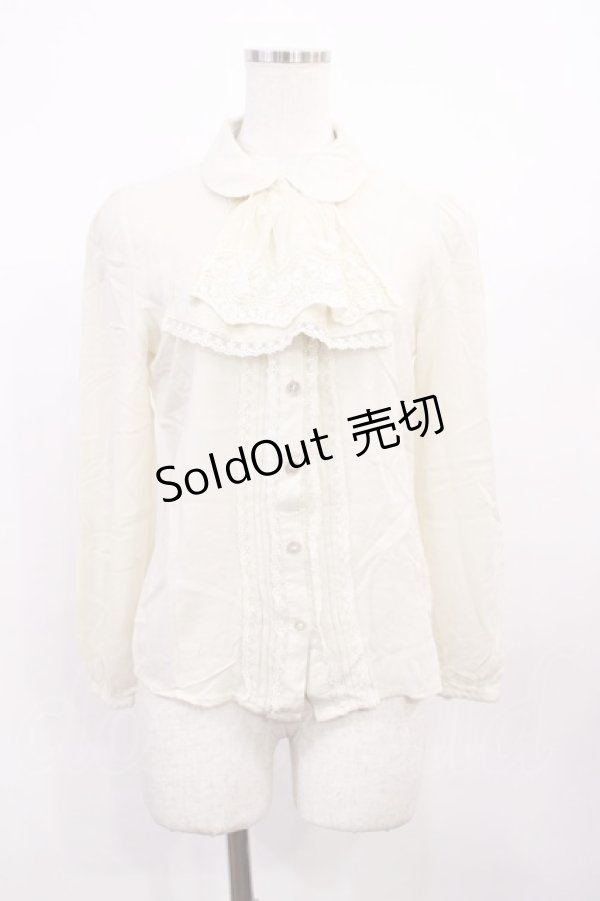 画像1: Blue rouge / ジャボ付きブラウス Free 生成り H-26-01-30-1027-CA-BL-NS-ZH (1)