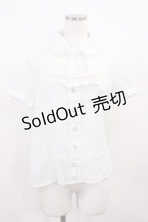 画像: Blue rouge / ジャボ付きブラウス Free サックス H-26-01-30-1028-CA-BL-NS-ZH