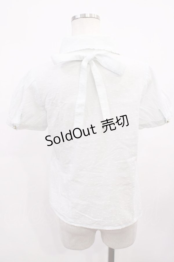 画像2: Blue rouge / ジャボ付きブラウス Free サックス H-26-01-30-1028-CA-BL-NS-ZH (2)