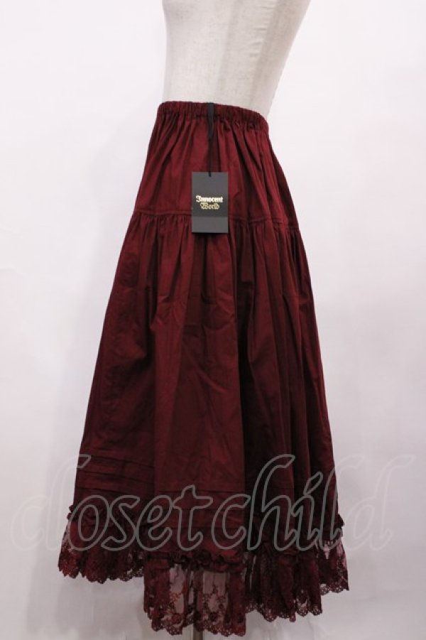 画像2: Innocent World / シャーロットペチスカート M ワイン H-26-01-30-1030-IW-SK-NS-ZH (2)