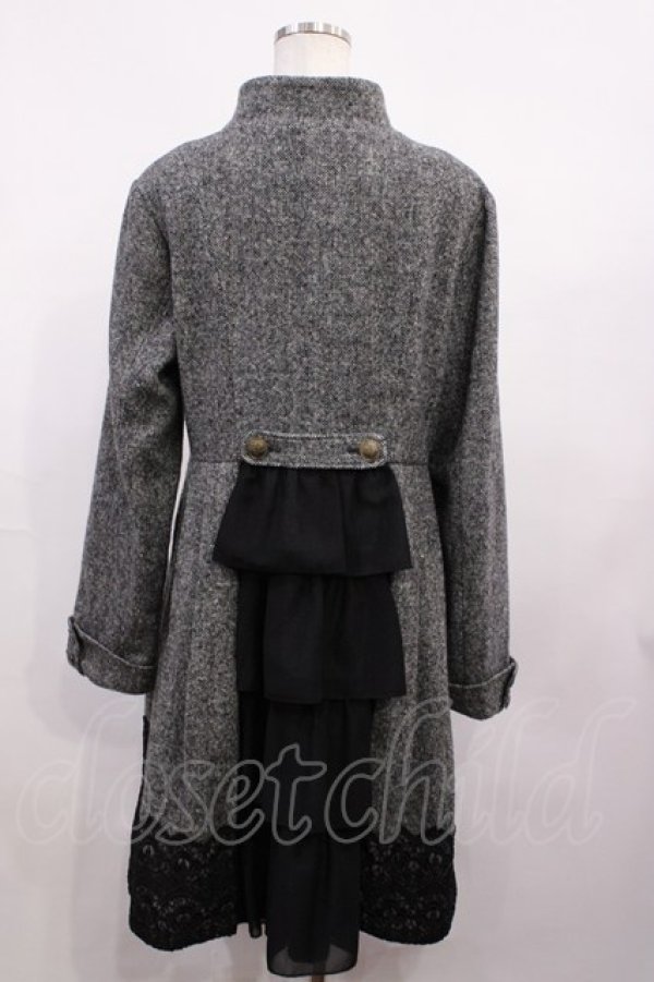 画像2: axes femme Red label / スタンド襟ダブルボタンコート M ブラック H-26-01-30-1032-PU-CO-NS-ZH (2)