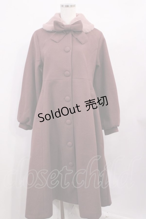 画像1: m petit by misako / AM*リボンコート M ダークピンク H-26-01-30-1034-LO-JA-NS-ZH (1)