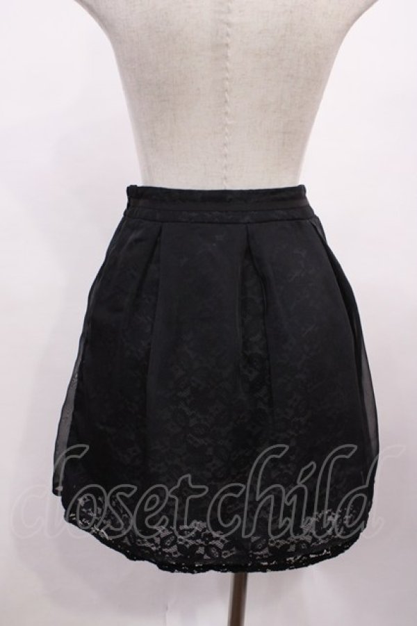 画像2: LODISPOTTO / シフォン×レーススカート 1 ブラック H-26-01-30-1035-LO-SK-NS-ZH (2)