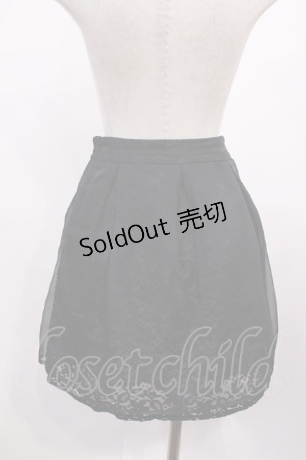 画像2: LODISPOTTO / シフォン×レーススカート 1 ブラック H-26-01-30-1035-LO-SK-NS-ZH (2)