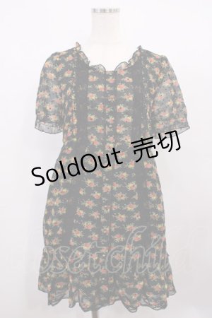 画像: axes femme / 花柄ワンピース M ブラック H-26-01-30-1037-AX-OP-NS-ZH