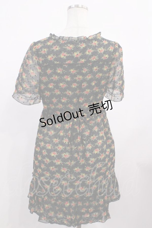 画像2: axes femme / 花柄ワンピース M ブラック H-26-01-30-1037-AX-OP-NS-ZH (2)