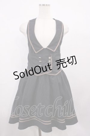 画像: Blue rouge / ストライプジャンパースカート Free ネイビー H-26-01-30-1040-CA-OP-NS-ZH