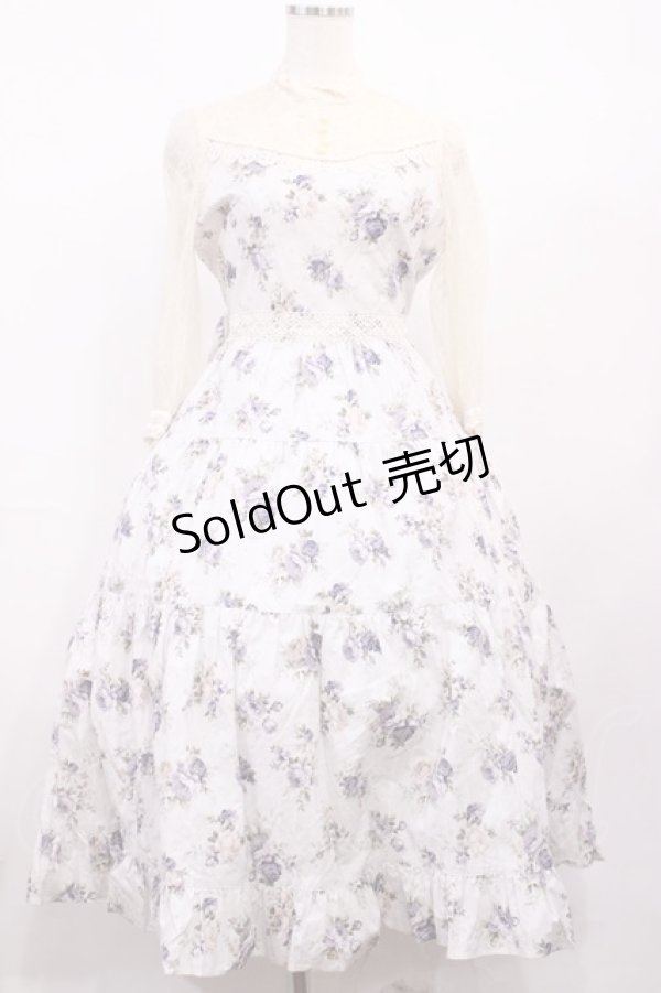 画像1: Innocent World / 乙女の薔薇園ワンピース M パープルグレー/生成り H-26-01-30-1042-IW-OP-NS-ZH (1)