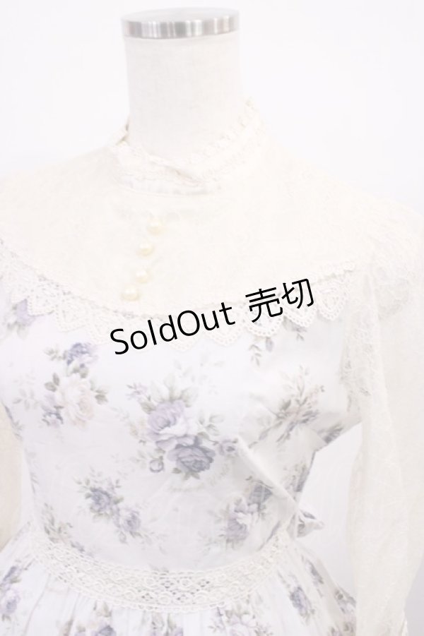 画像4: Innocent World / 乙女の薔薇園ワンピース M パープルグレー/生成り H-26-01-30-1042-IW-OP-NS-ZH (4)