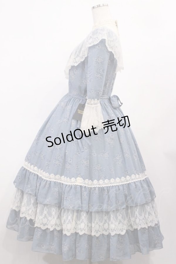 画像2: Innocent World / トワルドジュイ アニバーサリードレス M ブルー×生成/Blue×Beige H-26-01-30-1043-IW-OP-NS-ZH (2)