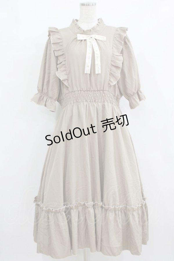 画像1: m petit by misako / NINA'SコラボAMハイショクメローワンピース 4L ベージュ H-26-01-30-006-LO-OP-NS-ZH (1)