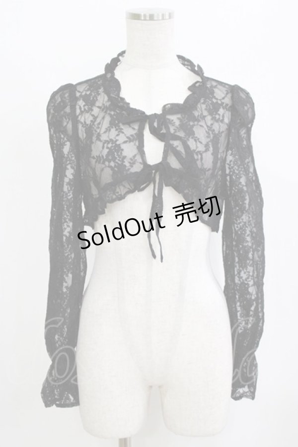 画像1: Ank Rouge / レースカーデ M ブラック H-26-01-30-054-CA-TO-NS-ZH (1)