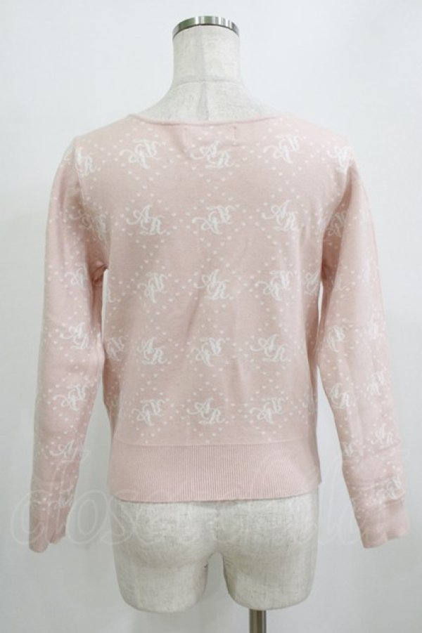 画像3: Ank Rouge / ストーンモノグラムニット M ピンク H-26-01-30-056-CA-TO-NS-ZH (3)