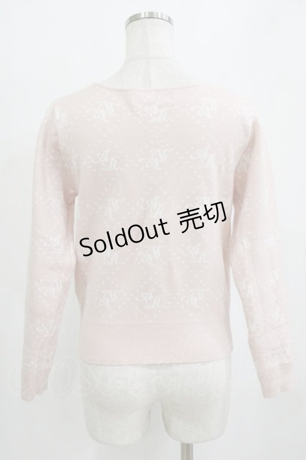 画像3: Ank Rouge / ストーンモノグラムニット M ピンク H-26-01-30-056-CA-TO-NS-ZH (3)